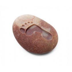 Sten med fodtryk, 6 cm