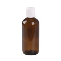 Brun Glasflaske med Skruelåg, 100 ml